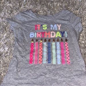 Girls Grey Birthday T-Shirt